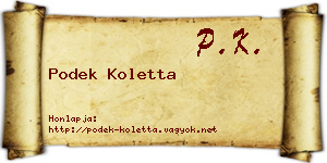 Podek Koletta névjegykártya